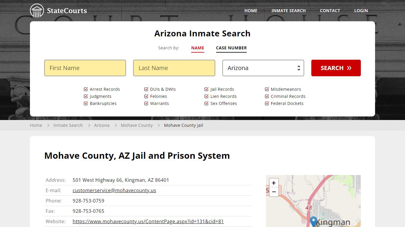 Mohave County Jail Inmate Records Search, Arizona - StateCourts